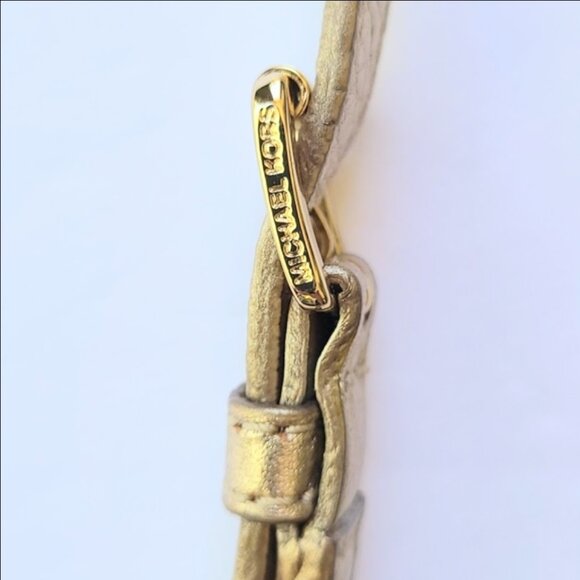 MICHAEL Michael Kors Bridgette Gold Leather Crossbody Bag - Picture 6 of 10